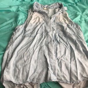 Denim and White Polka-Dot Tank Top!